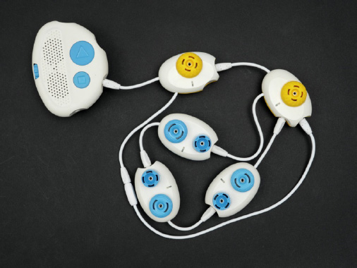 A photo of a Code Jumper program for a nested loop that incorporates the extension cord.